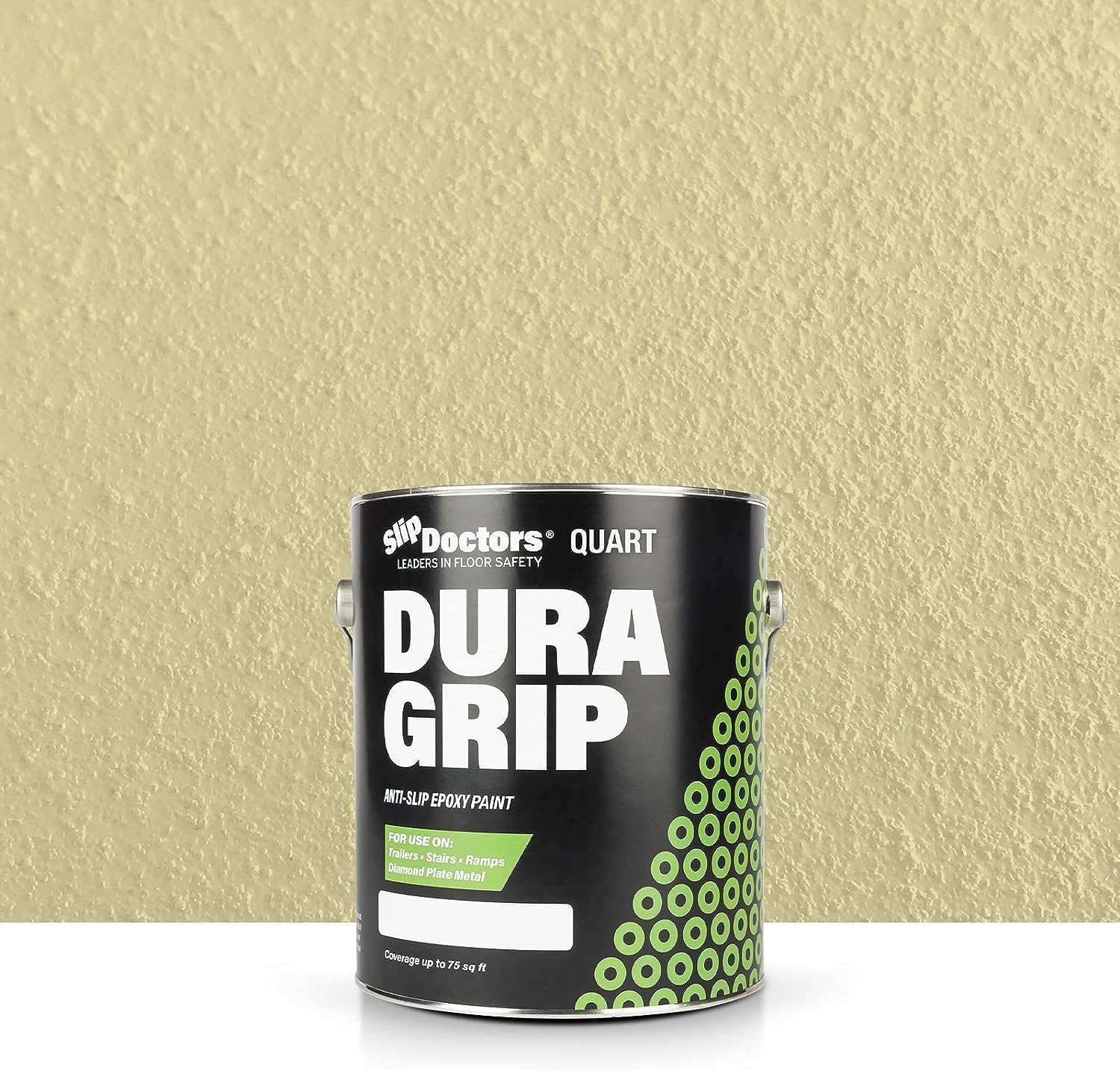 Dura Grip – Pintura antideslizante (cuarto de galón, arena) para hormigón, madera, azulejos y metal, revestimiento antideslizante para pisos,
