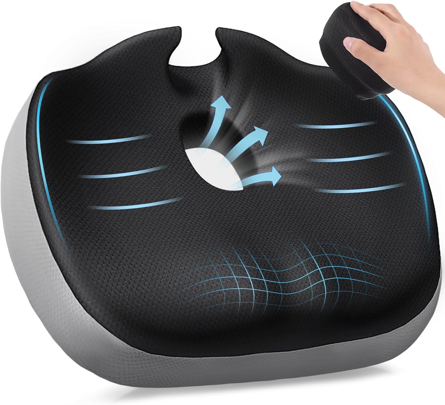 Cojín de asiento multifunción con inserto extraíble para sentarse por mucho tiempo, cojín ergonómico para silla de oficina para hemorroides,