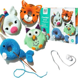 Yanpoake Kit de ganchillo para adultos y niños, 4 piezas de donas de ganchillo para principiantes, kit de amigurumi fácil de aprender a ganchillo Yanpoake Kit de ganchillo para adultos y niños, 4 piezas de donas de ganchillo para principiantes, kit de amigurumi fácil de aprender a ganchillo