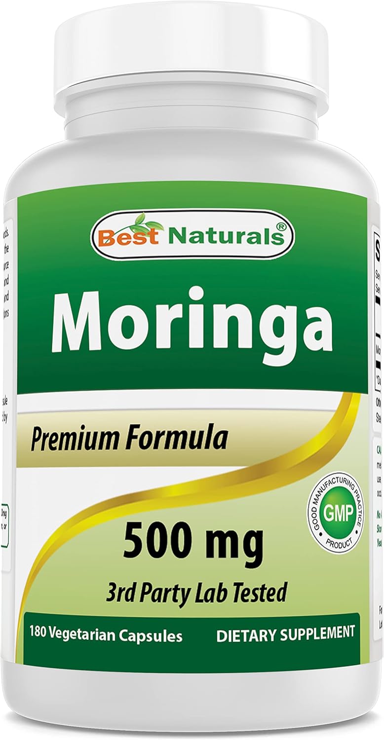 Best Naturals Moringa 500 mg 180 Cápsulas Vegetarianas