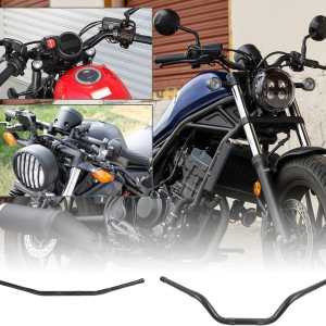 Barras de arrastre de motocicleta de acero para Rebel300 compatible con H-onda Rebel CMX300 CMX 300 2020 2021 2022 2023 barra de mango vintage de Barras de arrastre de motocicleta de acero para Rebel300 compatible con H-onda Rebel CMX300 CMX 300 2020 2021 2022 2023 barra de mango vintage de