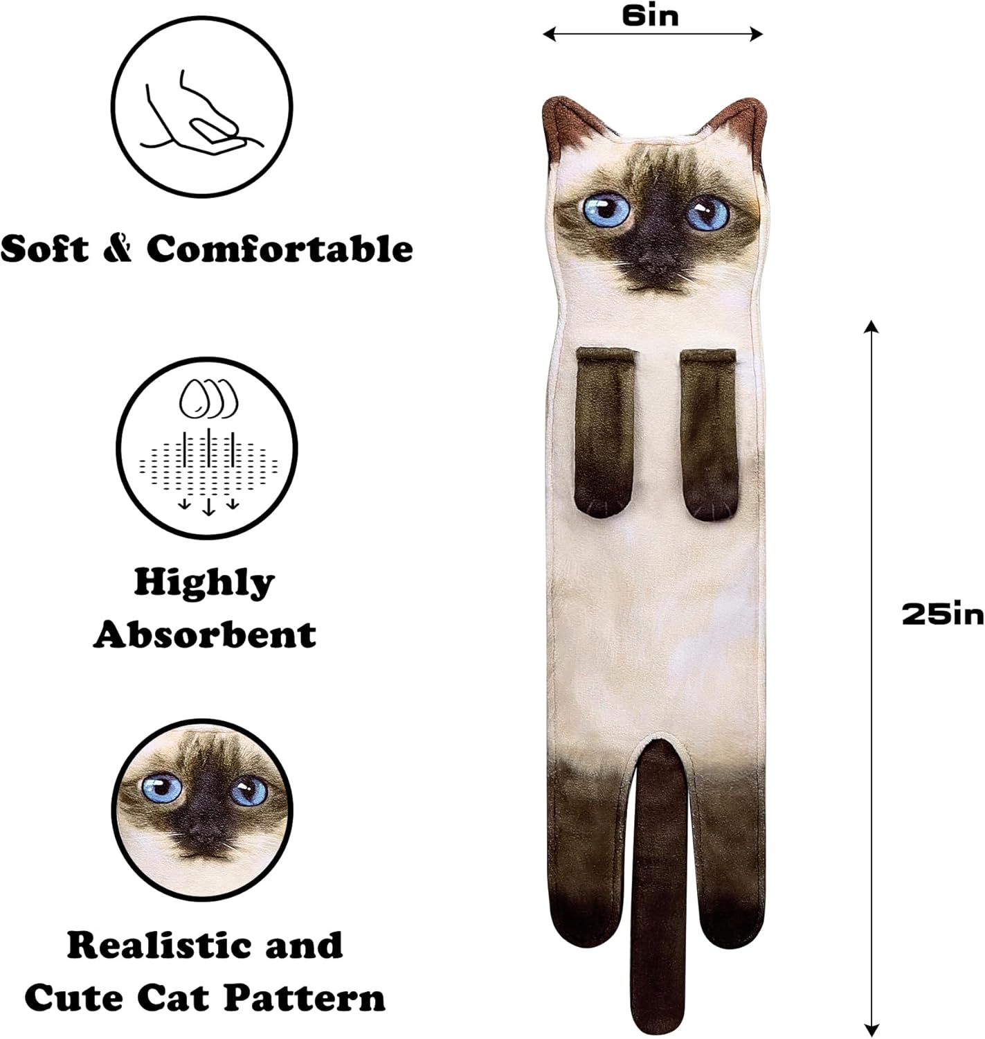 MewMix Toallas de mano de gato para cocina y baño  Lindos accesorios de decoración de gatos  Toalla de mano suave absorbente para colgar  Divertido