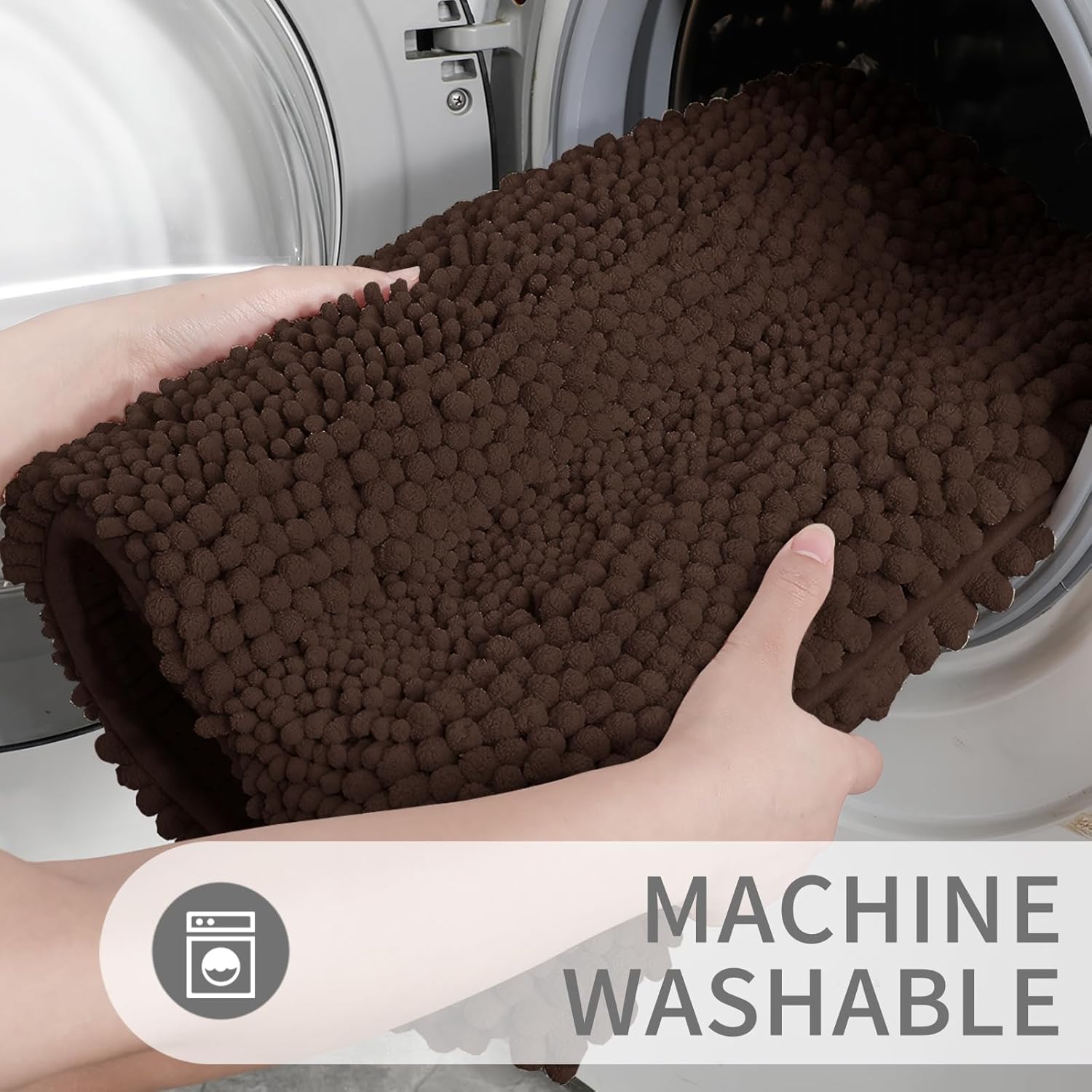 Yimobra Tapete para baño, antideslizante, de secado rápido, extra grueso y súper absorbente, de microfibra de lujo, esponjoso, lavable, suave, para