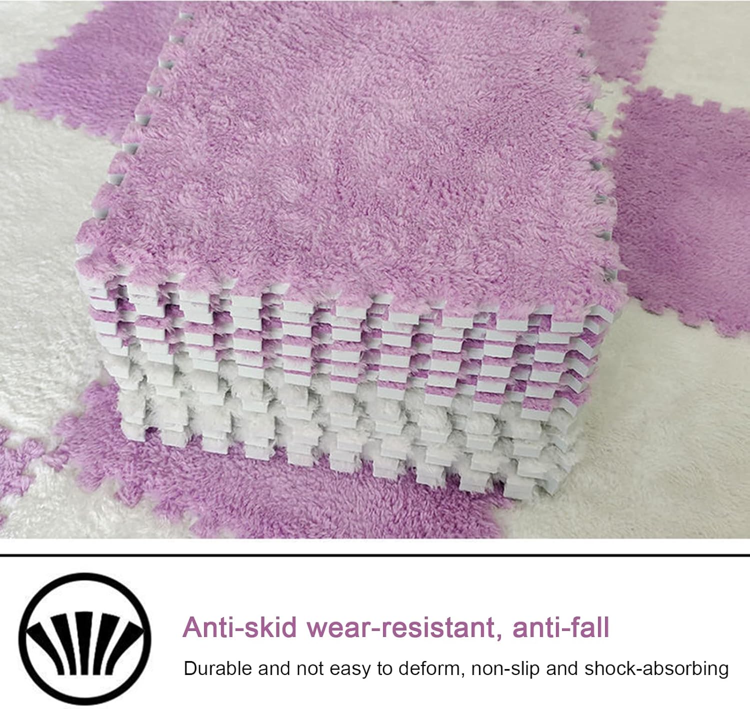 10 tapetes de espuma de rompecabezas de felpa, entrelazados, suaves y antideslizantes, tapete de espuma para gimnasio en casa, 12 x 12 pulgadas1 x 1