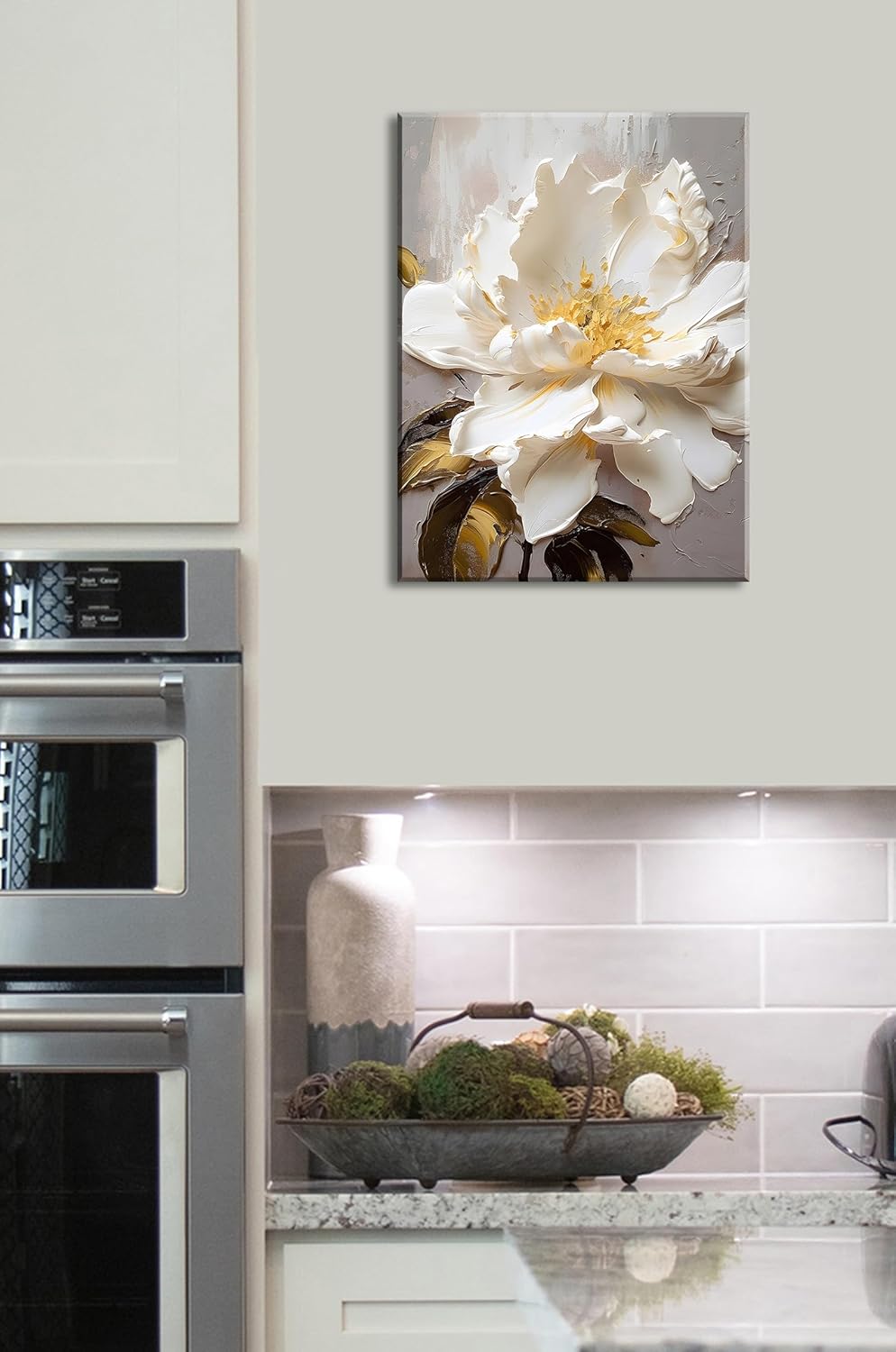 BLINFEIRU Arte de pared de flores para decoración de baño, cuadros modernos para decoración de pared de dormitorio, elegante pintura en lienzo