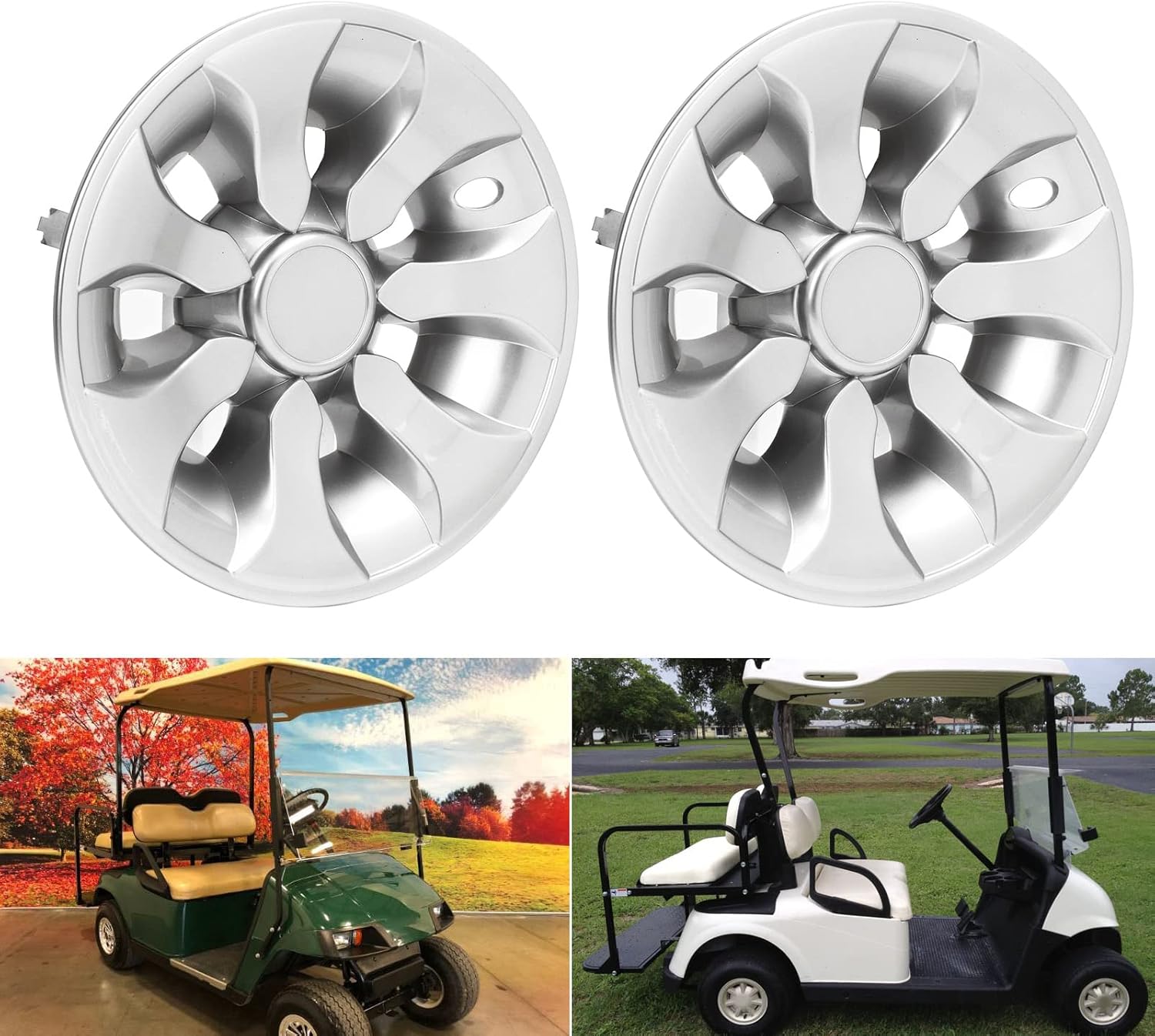 Tapacubos de rueda, resistente a los arañazos, reducción universal de resistencia al viento, 4 unidades, tapas de cubo para carrito de golf