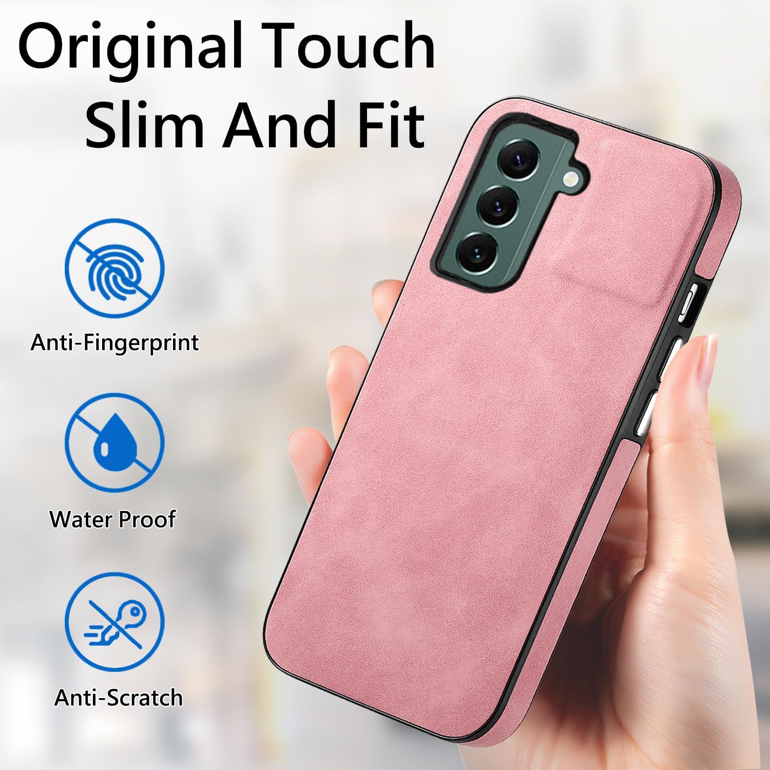 Asuwish Funda de teléfono para Samsung Galaxy S22 5G con protector de pantalla de vidrio templado y funda delgada de cuero suave y resistente,