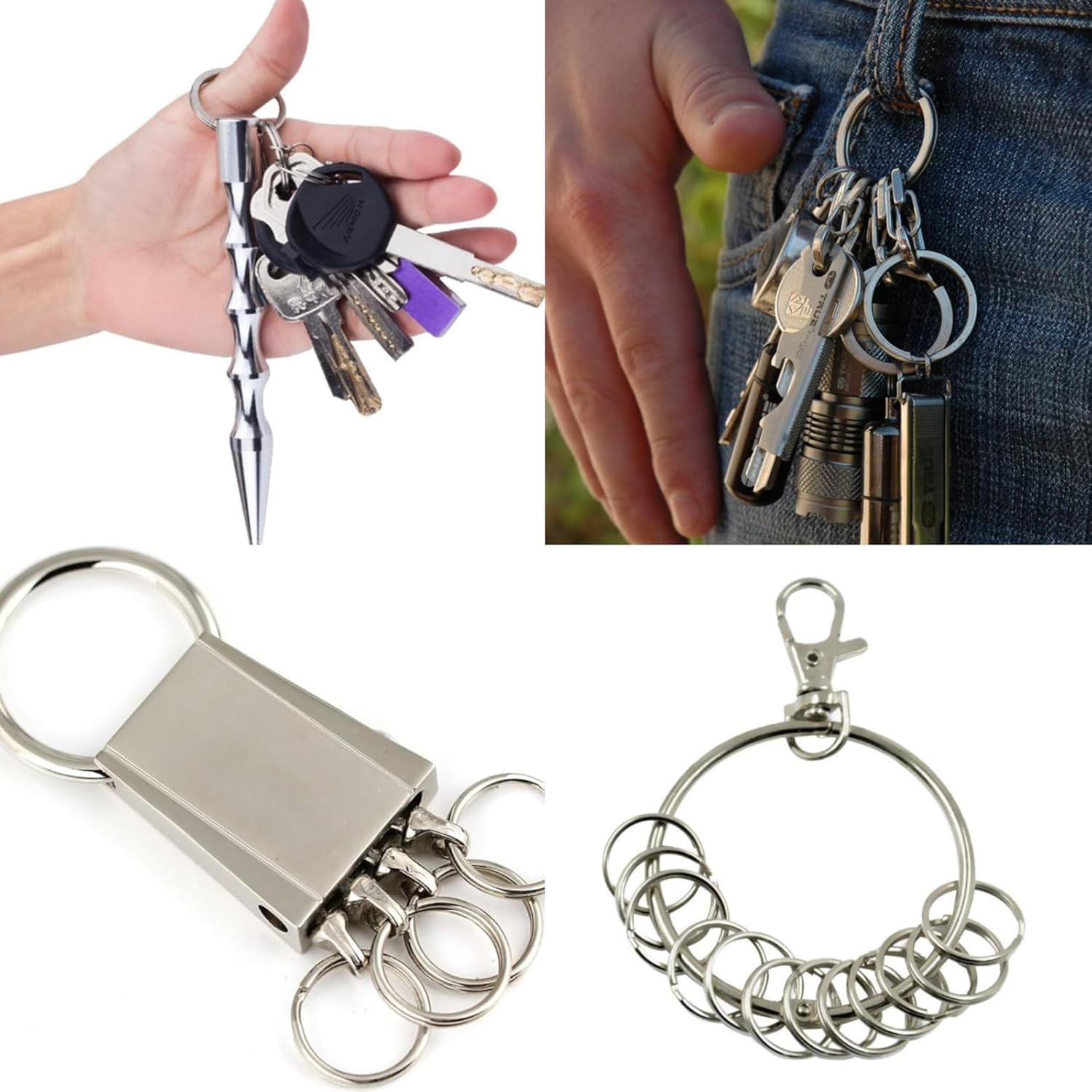 Llaveros pequeños de 0.47 pulgadas a granel, 200 anillos divididos para llaveros, manualidades y conectores de llavero de metal, accesorios de