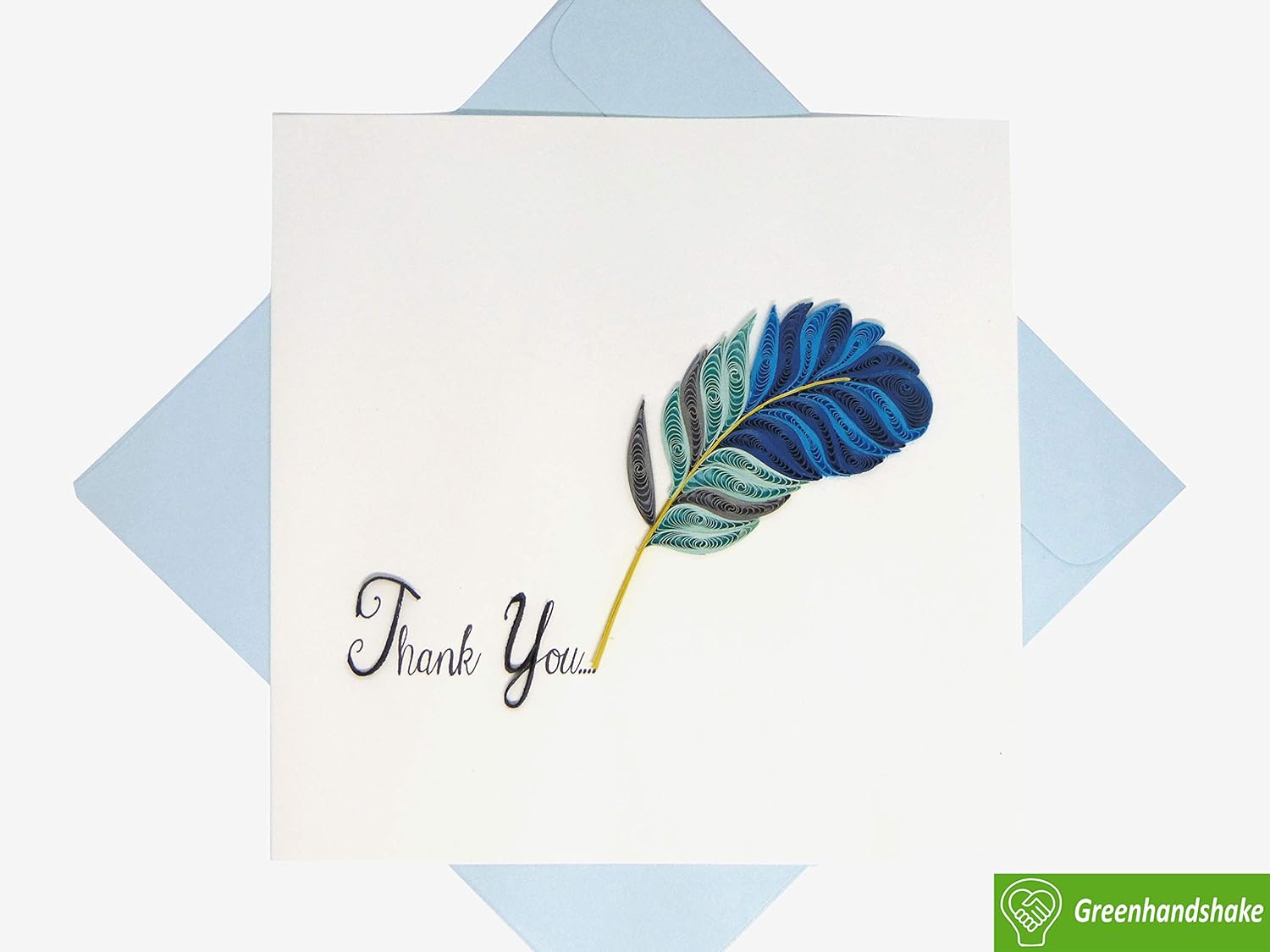 Signature Thank You, Quilling Card 3D – Tarjeta de felicitación única dedicada hecha a mano, tarjeta de felicitación de diseño para cumpleaños, día