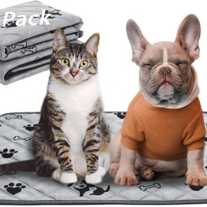 MelonArt Paquete de 2 almohadillas lavables para orina de perro, reutilizables, de 18 x 24 pulgadas, antideslizantes, impermeables, para interiores, MelonArt Paquete de 2 almohadillas lavables para orina de perro, reutilizables, de 18 x 24 pulgadas, antideslizantes, impermeables, para interiores,