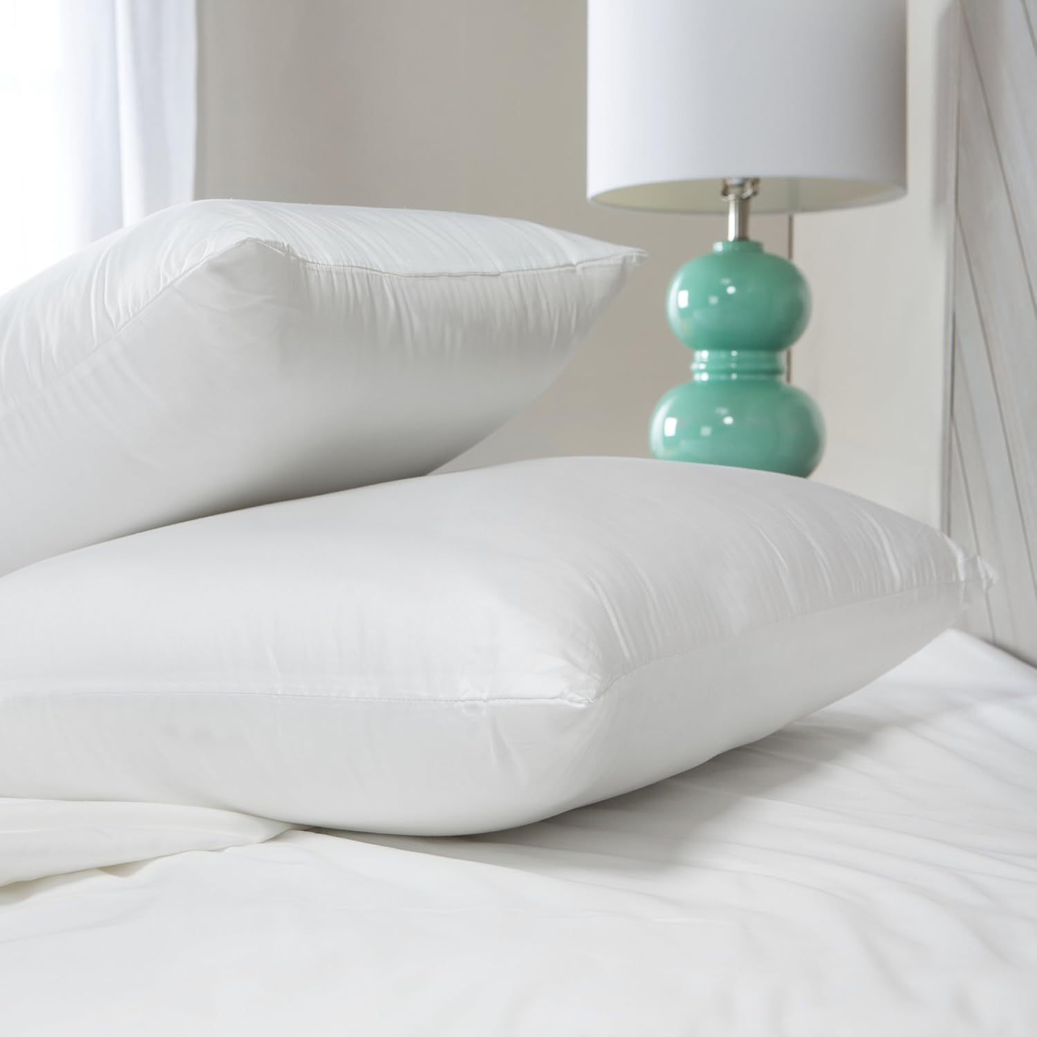 BioPEDIC CoolMax Lujosa almohada de cama de 400 hilos, paquete de 2 unidades, estándarQueen, color blanco