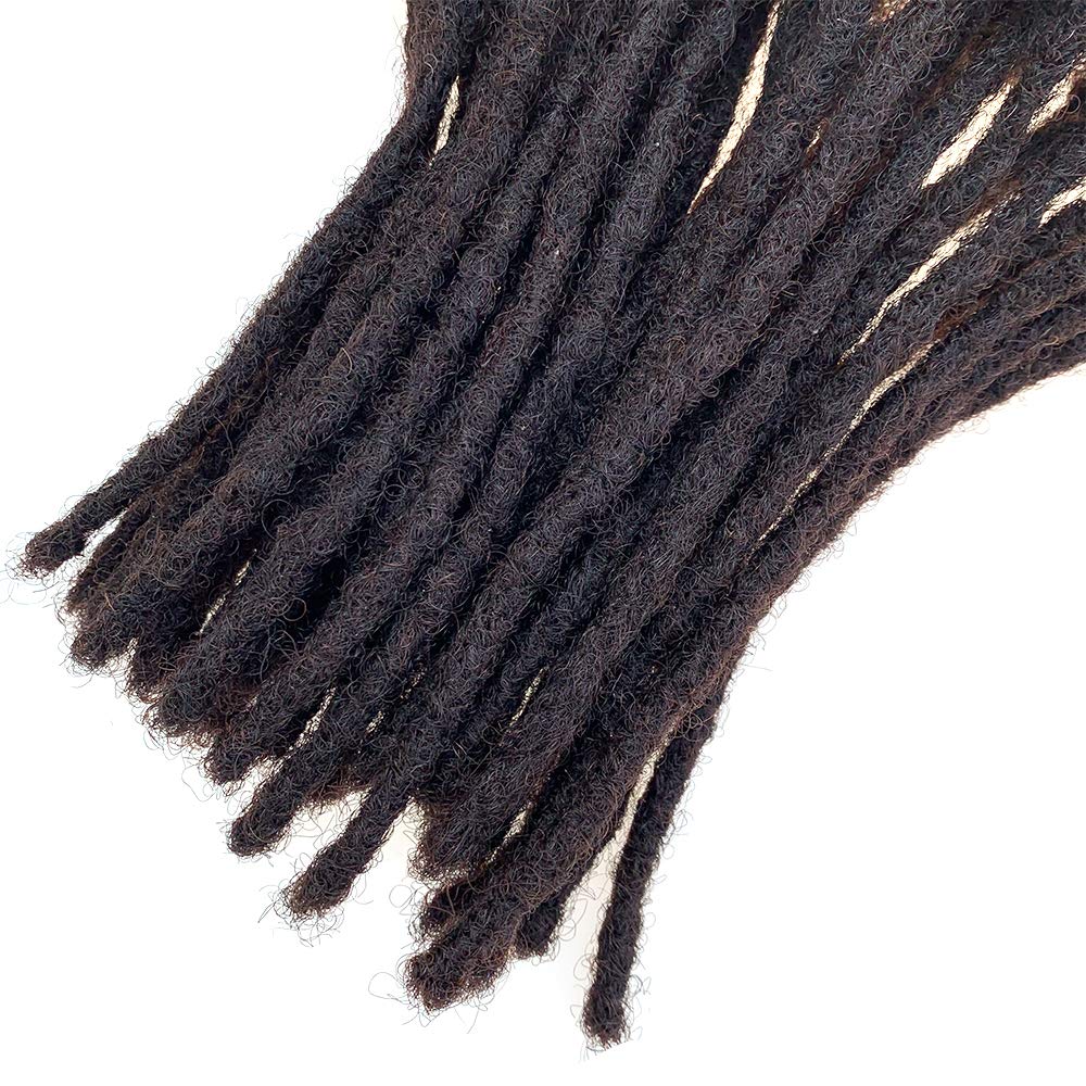 YONNA Extensiones de rastas de cabello humano Microlocks Sisterlocks 20Locs completamente hechas a mano (ancho 0.2 in) 8 pulgadas, marrón oscuro #2