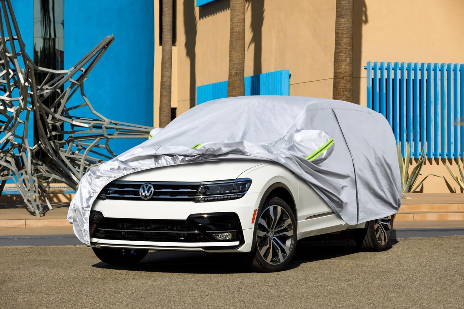 Koukou Funda para automóvil SUV de ajuste personalizado Volkswagen Tiguan de 2020 a 2022, impermeable para todo tipo de clima para automóviles,