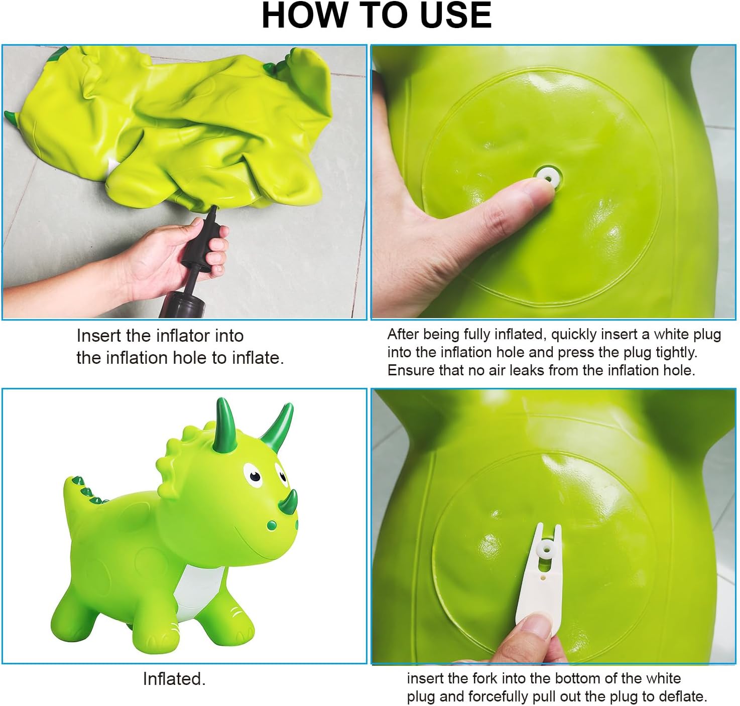 ZHUYNXIR Juguete inflable de dinosaurio animoso, juguete de dinosaurio saltador, juguete de salto favorito de los niños. Perfecto para cumpleaños,