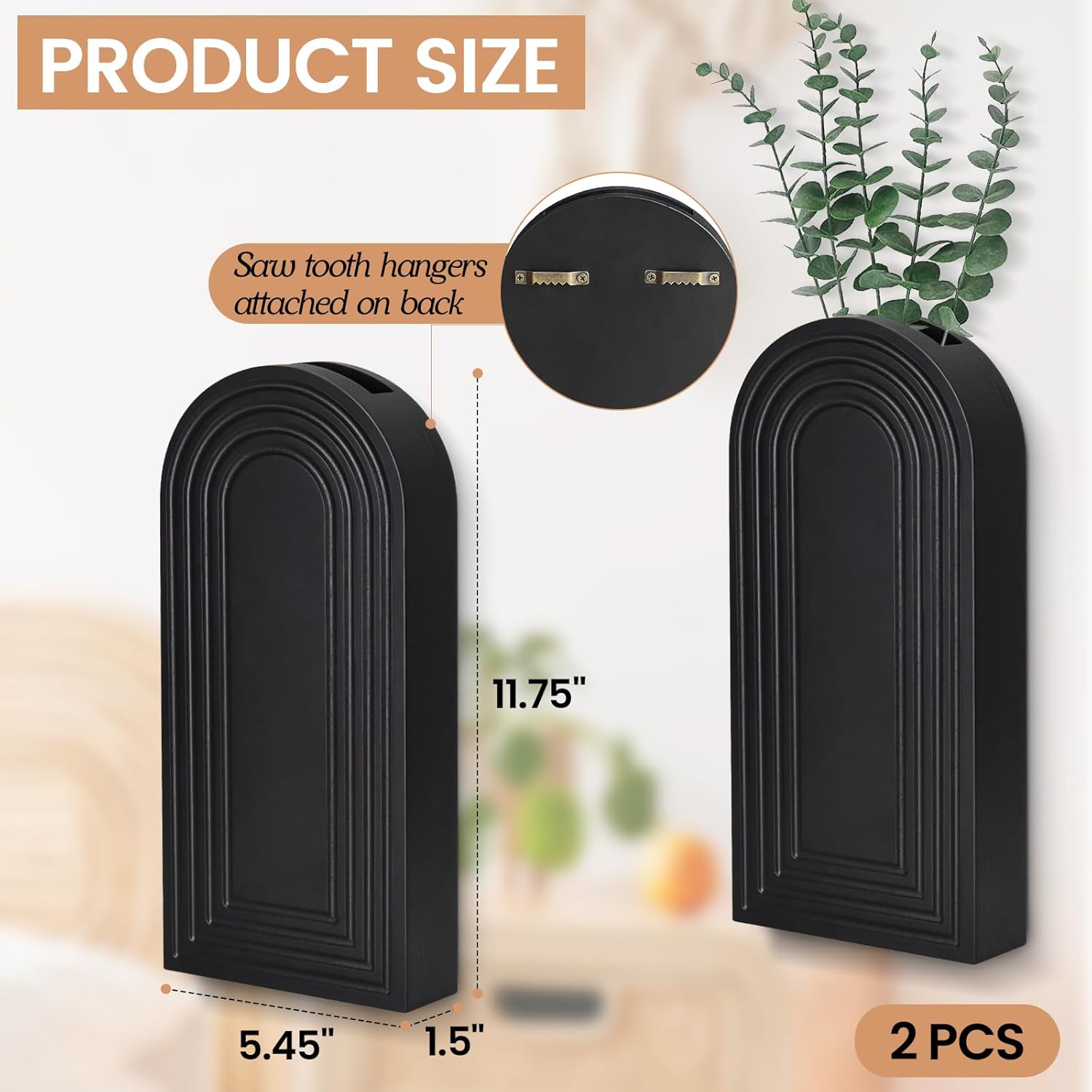 Maceta de pared para plantas de interior, decoración de pared de madera, jarrones de pared para decoración de flores secas y vegetación sintética,