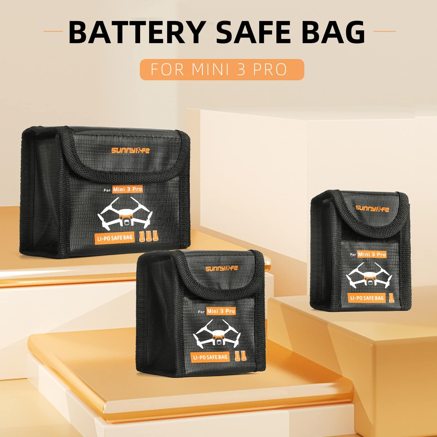 Anbee Lipo – Bolsa de seguridad para batería, bolsa de almacenamiento de seguridad ignífuga, compatible con DJI Mini 33 Pro RC Drone (grande, para