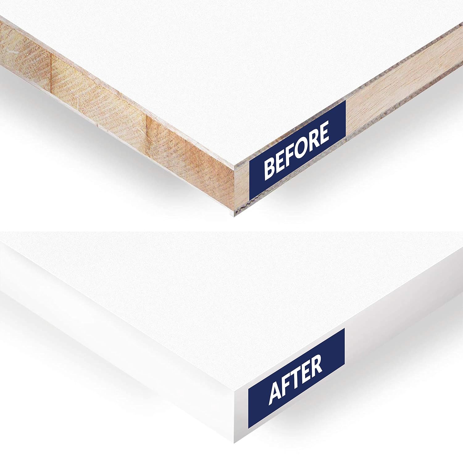 Bandas de melamina blanca de 34 pulgadas x 50 pies  Fácil aplicación para reparaciones de gabinetes, restauración de muebles  Chapa blanca flexible
