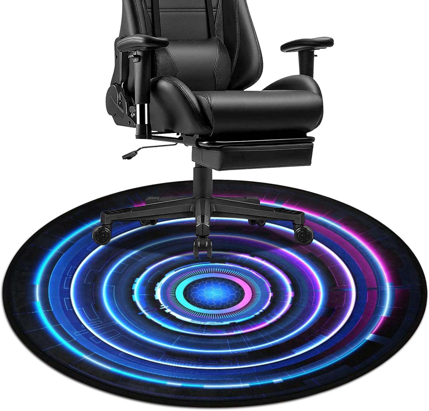 keepcute Tapete antideslizante para silla de videojuegos de 47 pulgadas para suelo de madera dura, tapete para silla de oficina, tapete para silla