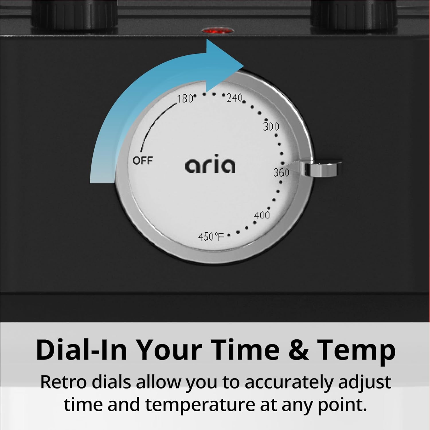 Aria Retro – Horno freidora de aire de 17 cuartos de galón funcionalidad 4 en 1, hornear, freír, asar y asar con cesta de freidora de aire y