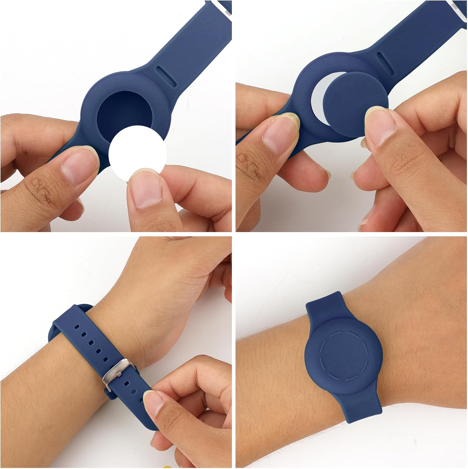 NQEUEPN Pulsera para niños Airtag, pulsera de silicona impermeable para niños, correa de reloj suave ajustable para Airtag para niños pequeños