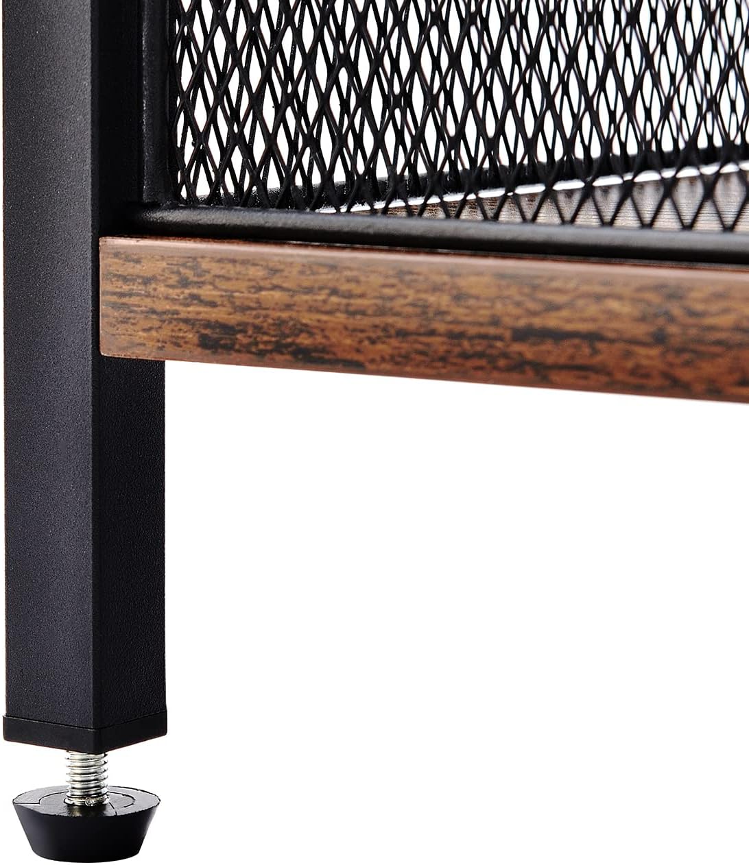 Mesa auxiliar de 3 niveles, mesa auxiliar industrial retro pequeña, soporte de estante pequeño con espacio de almacenamiento, mesa de estante de