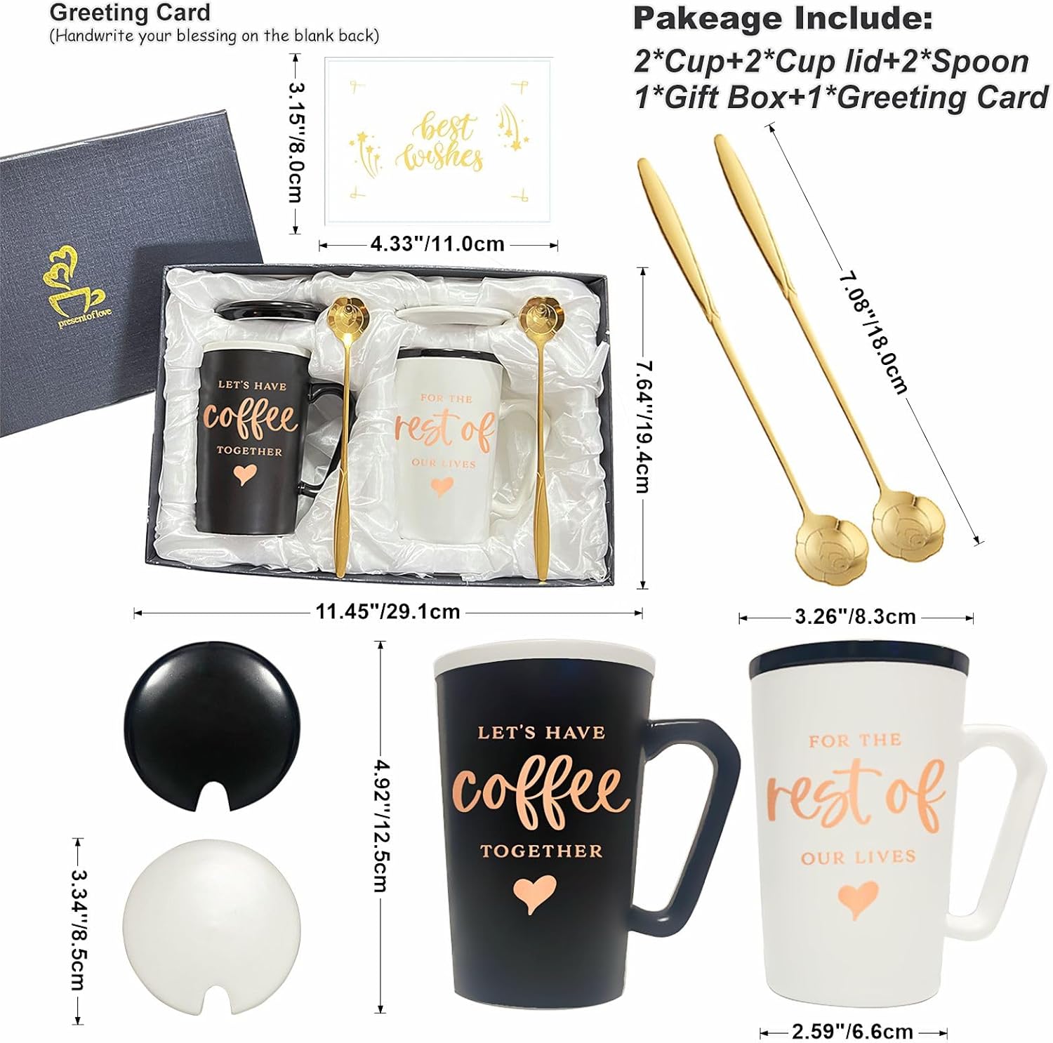 Juego de tazas de regalo de boda para recién casados Mr and Mrs  Let’s Have Coffee Together for the Rest of Our Lives  Regalos de despedida de