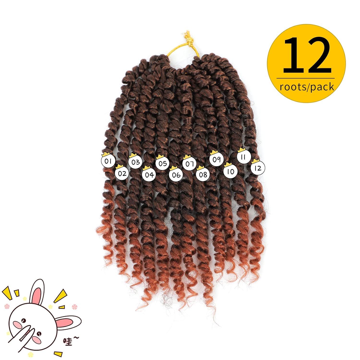 Fulcrum Cabello Passion Twist de 8 pulgadas, 8 paquetes de cabello de ganchillo Passion Twist para mujeres negras, cabello pretrenzado de ganchillo
