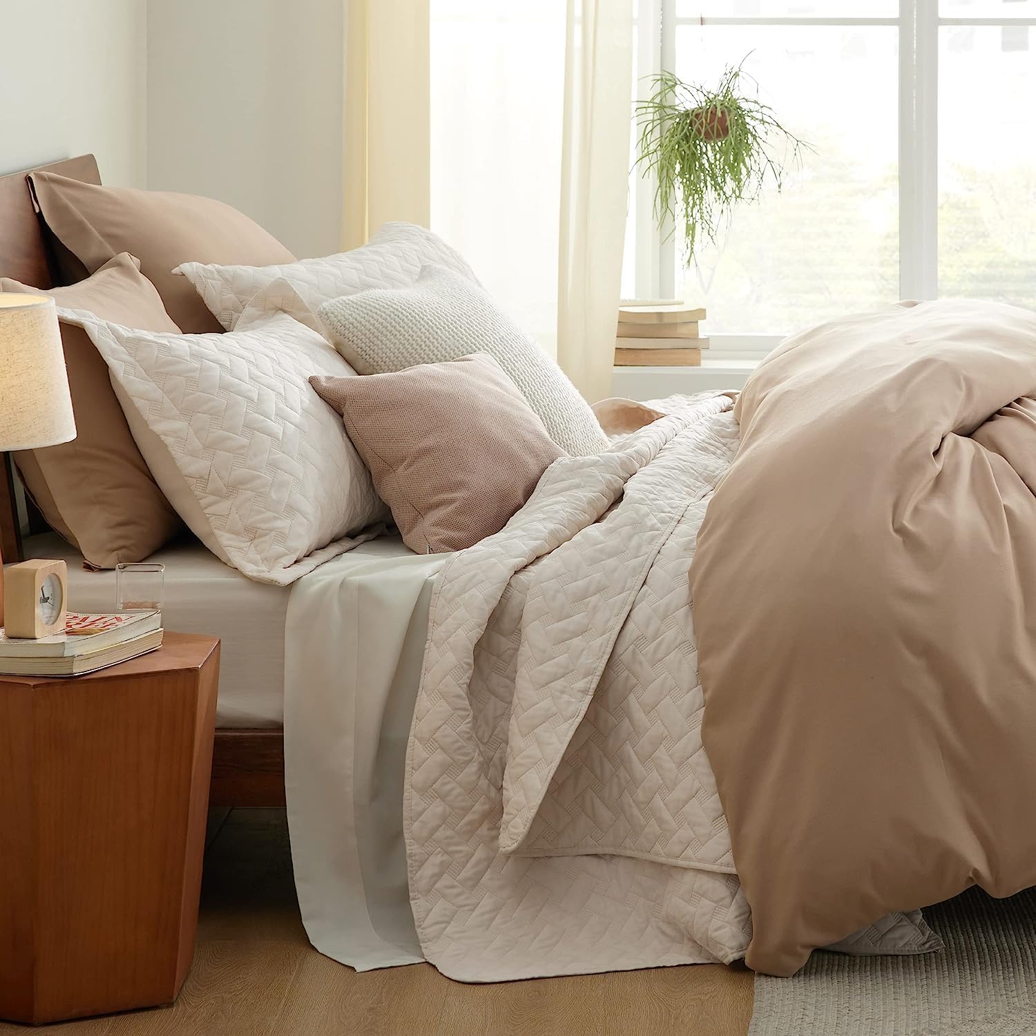 Bedsure – Juego de edredón de tejido liso tipo cesta W5 111×106 US