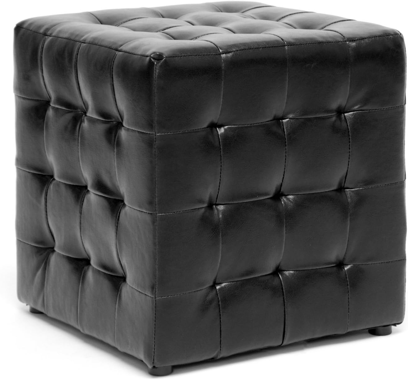 Otomana tipo cubo Siskal de Baxton Studio, juego de 2 unidades, Negro