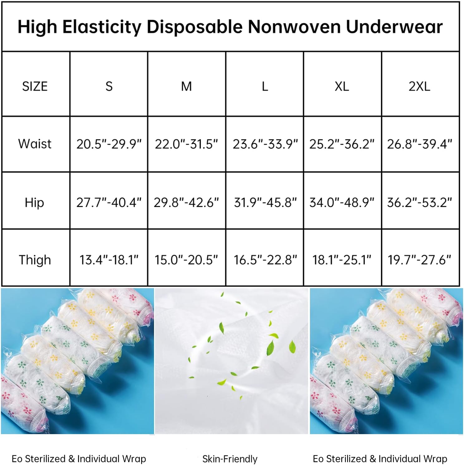 Women’s Disposable Nonwoven Underwear Ladies Briefs Paper Printing Panties for Travel Hotel Spa Hospital Stays Emergencies