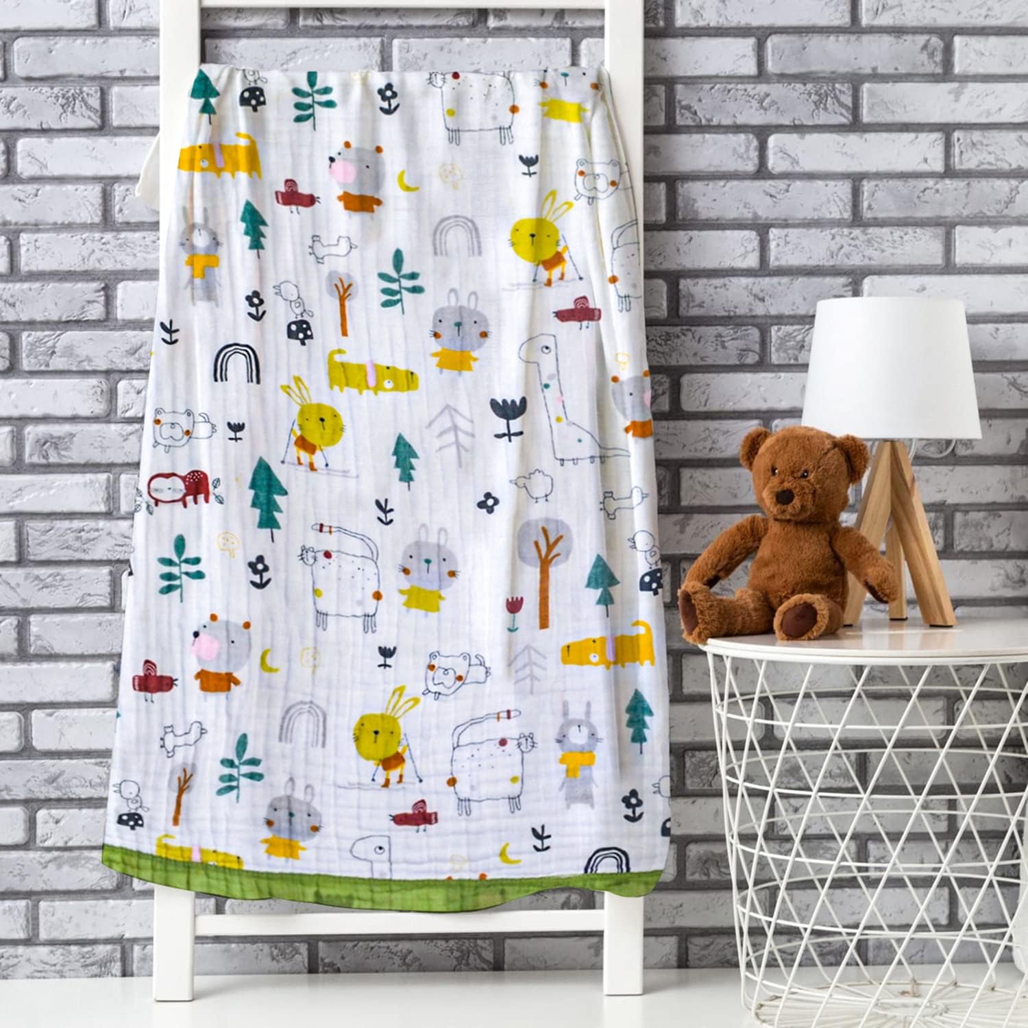 Toalla de baño suave y absorbente para bebé, manta de muselina para niño o niña, toalla de baño de muselina de 43 x 43 pulgadas (dinosaurio)