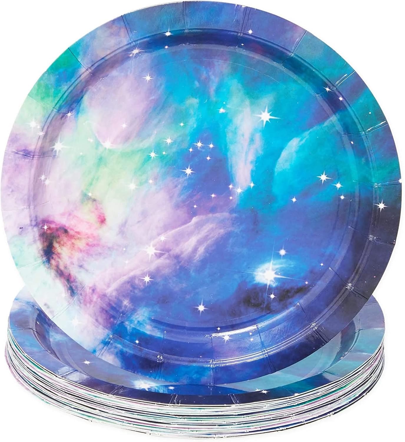168 piezas de suministros de fiesta de galaxia con platos de papel, servilletas, tazas y cubiertos para decoraciones de fiesta de cumpleaños del