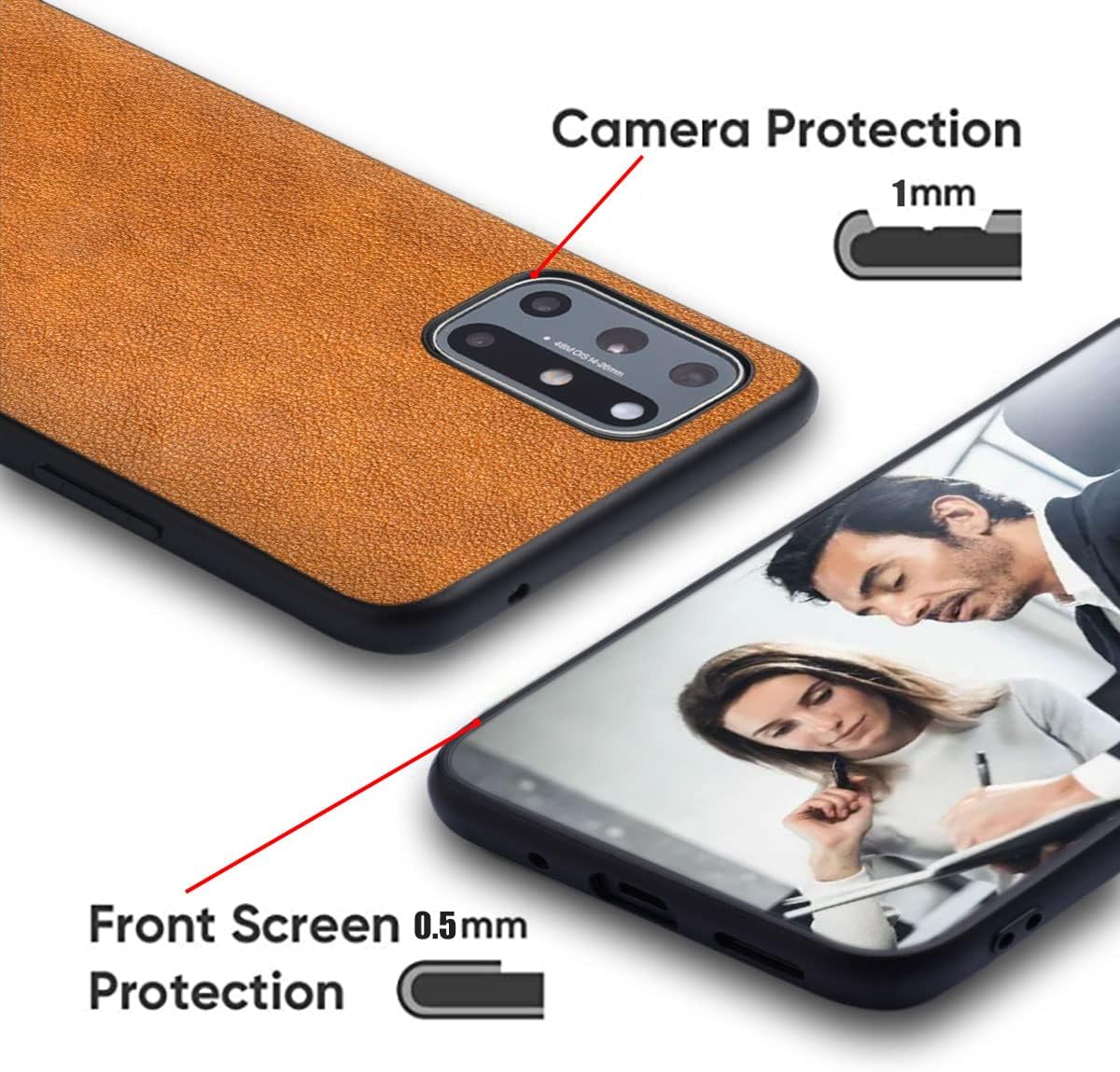 AIORIA Poco F5 Pro Caso, Funda de cuero premium para teléfono Diseño retro Funda protectora completa para Xiaomi Poco F5 Pro 5G (naranja)