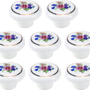 Tiradores de cerámica vintage para cajones de aparador, 8 unidades Tiradores de cerámica vintage para cajones de aparador, 8 unidades