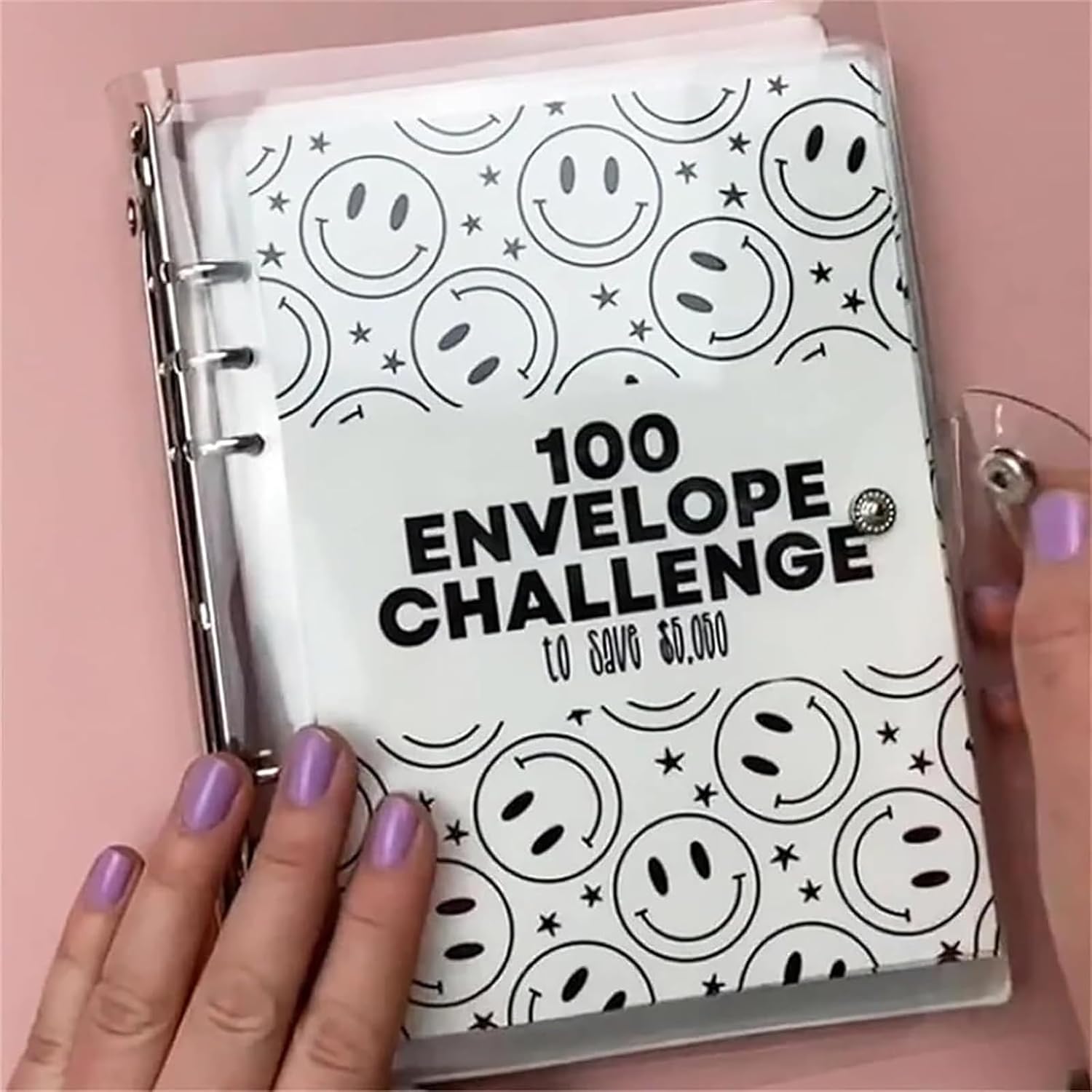 Carpeta de desafío de 100 sobres, carpeta de ahorro con sobres de efectivo, carpeta de desafío de ahorro de 100 sobres, kit de desafío de ahorro de