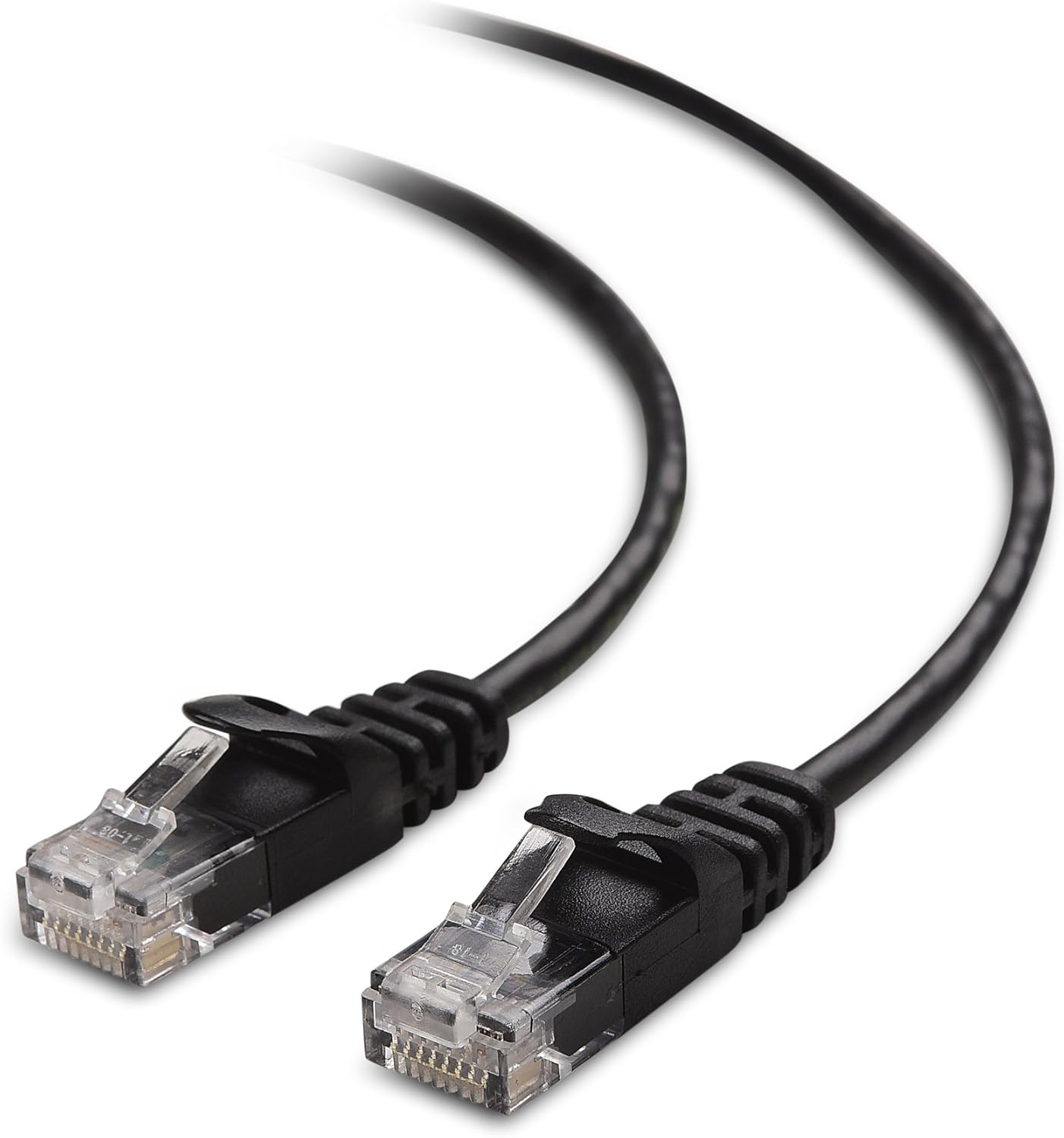 Cable Matters Cable Ethernet largo Cat6 ultra fino de 10 Gbps sin enganches de 50 pies (cable Cat6 delgado) en negro