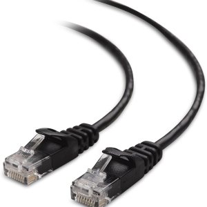 Cable Matters Cable Ethernet largo Cat6 ultra fino de 10 Gbps sin enganches de 50 pies (cable Cat6 delgado) en negro Cable Matters Cable Ethernet largo Cat6 ultra fino de 10 Gbps sin enganches de 50 pies (cable Cat6 delgado) en negro