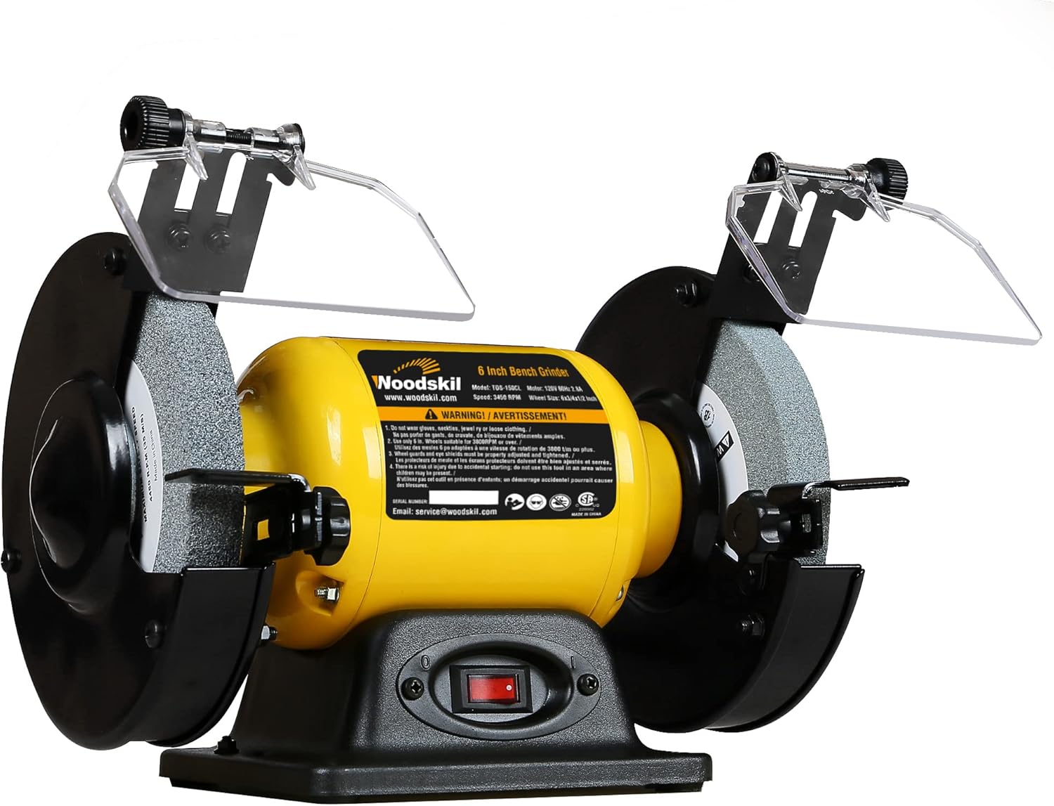Woodskil 2.8Amp 12HP 6-Inch High-Speed Bench Grinder, CSA Listed, Table Grinder for sharpening