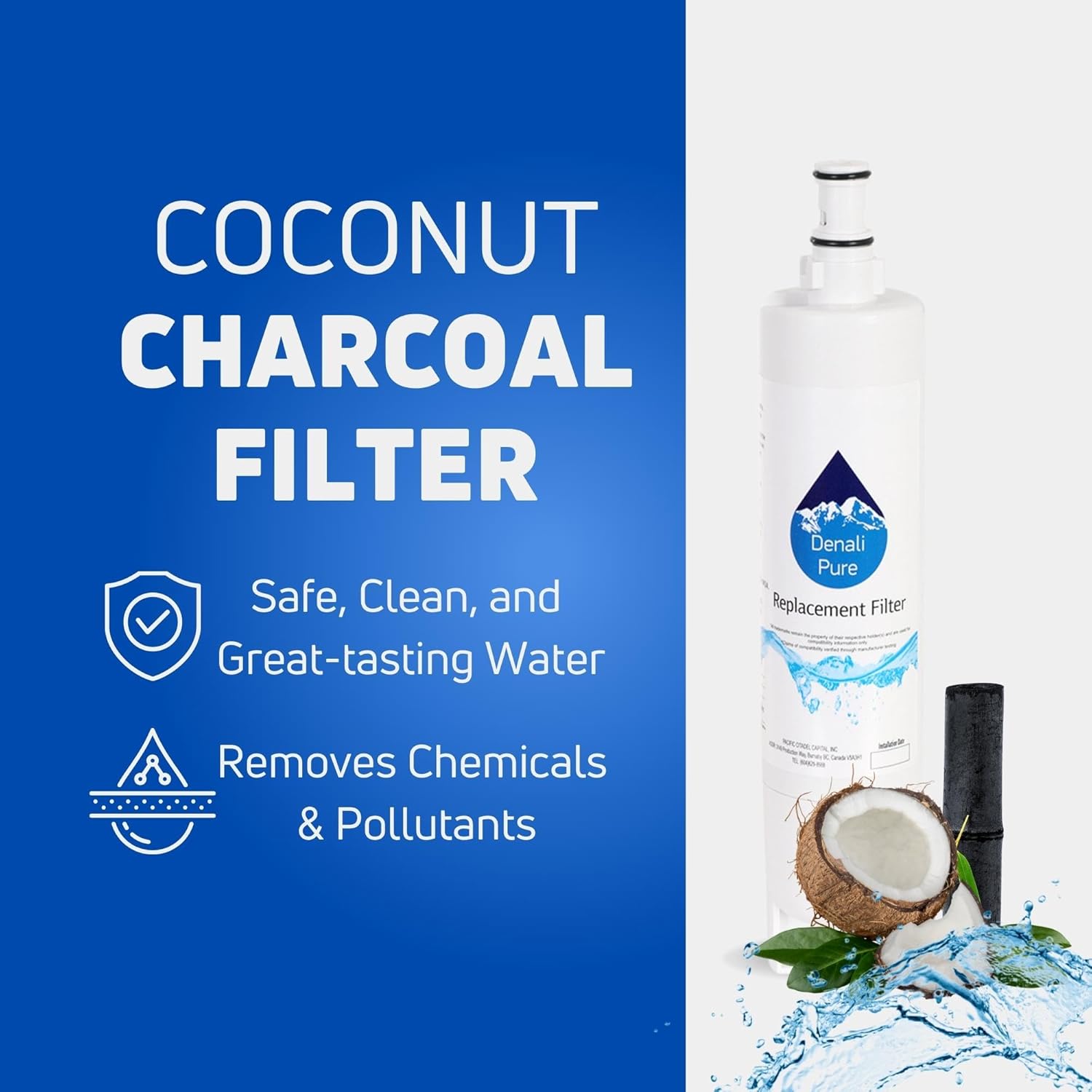 Paquete de 3 filtros de agua de repuesto para refrigerador Whirlpool GD5SHAXLB02, compatible con cartucho de filtro de agua para refrigerador