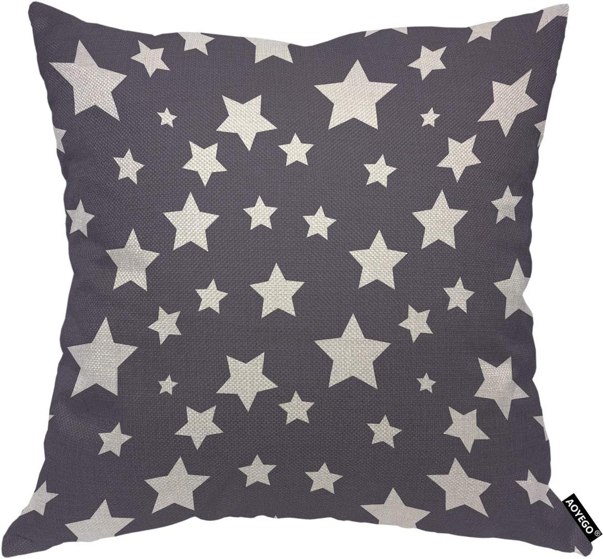 AOYEGO Funda de almohada con diseño de estrellas sin costuras, con forma de Estados Unidos, silueta repetida, funda de almohada azul marino, 18 x 18