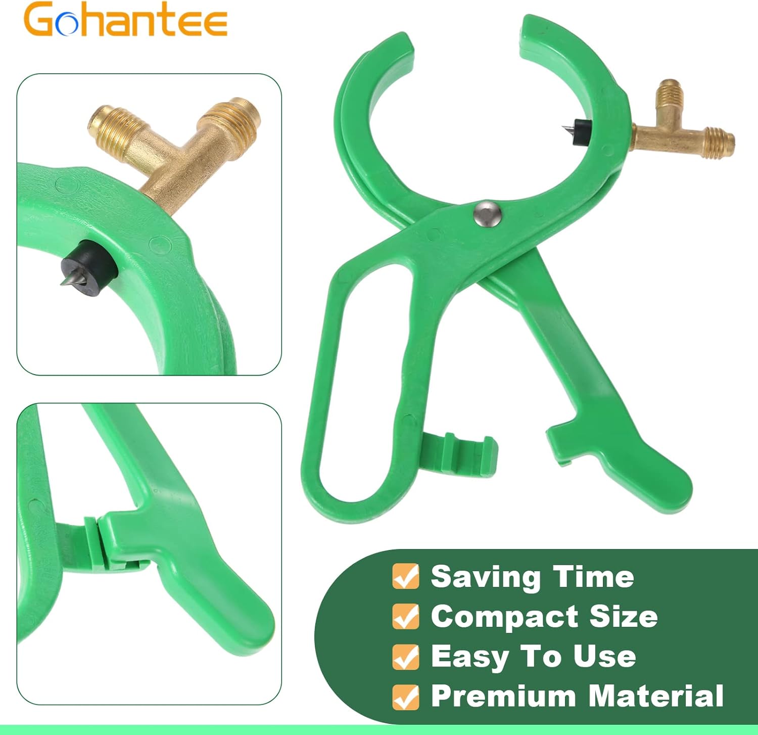 gohantee R134A – Abridor de botellas de CA con punzón lateral 2 en 1 para R22 R12 dispensador de refrigerante, 14 SAE y 12 kit de herramientas de