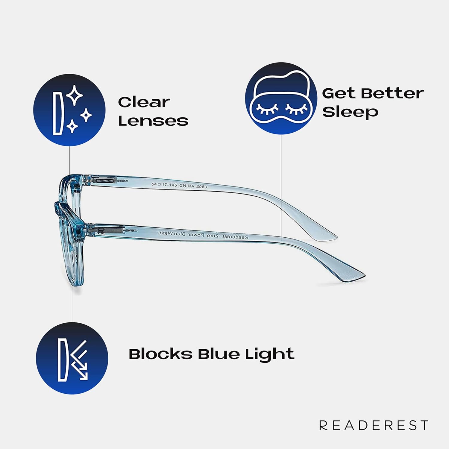 Readerest Lentes de lectura con bloqueo de luz azul (azul claro, aumento de 1.75), anteojos para computadora con lente reflectante fina,