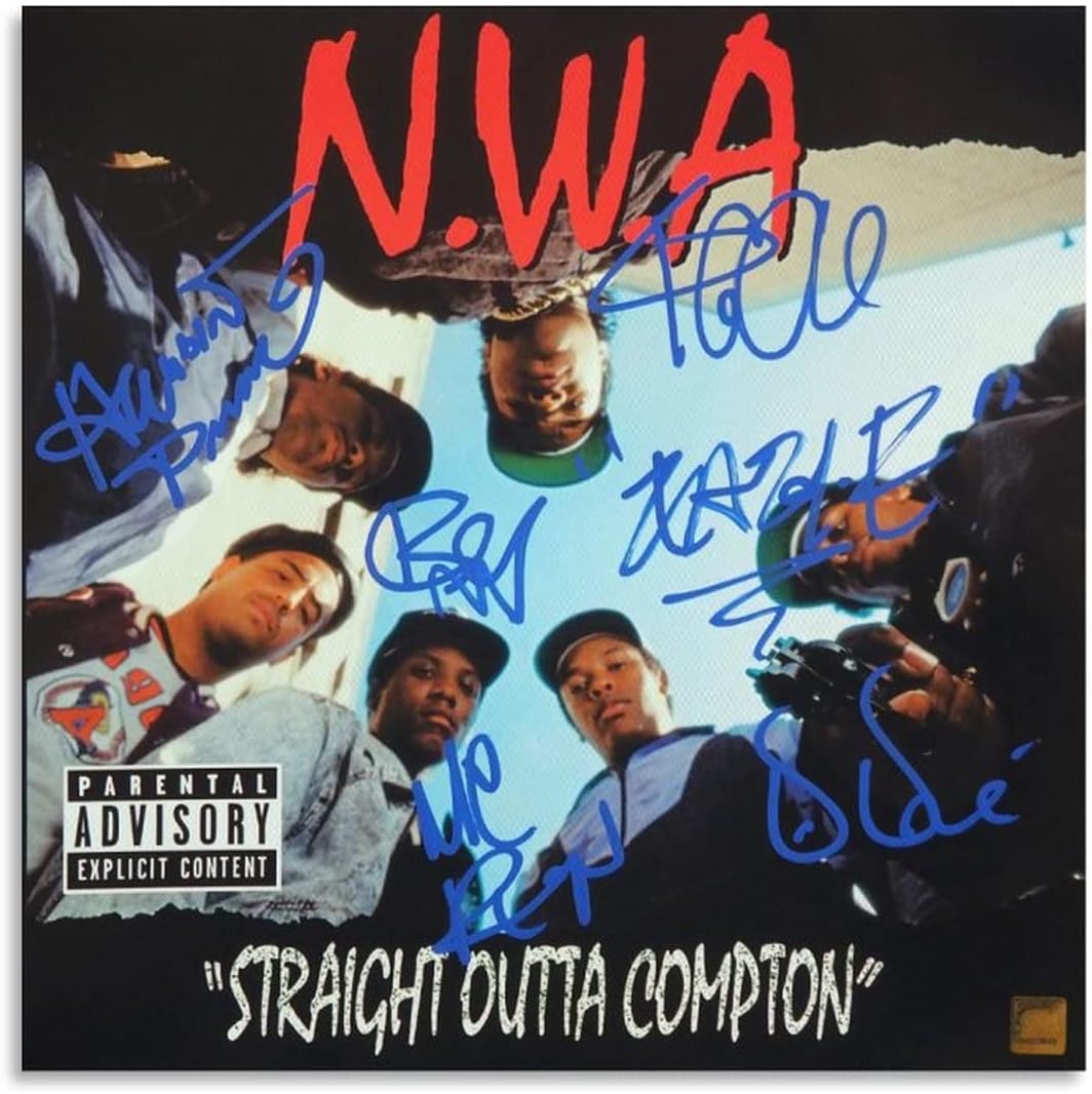 N.W.A Straight Outta Compton – Póster de lienzo para decoración de dormitorio, paisaje, oficina, San Valentín, cumpleaños, regalo, sin marco, 12 x