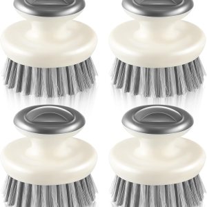 4 cepillos de platos con asa, multiusos, para lavar platos, fregadores para fregadero, sartén, olla, tazón, limpieza de verduras, color gris 4 cepillos de platos con asa, multiusos, para lavar platos, fregadores para fregadero, sartén, olla, tazón, limpieza de verduras, color gris