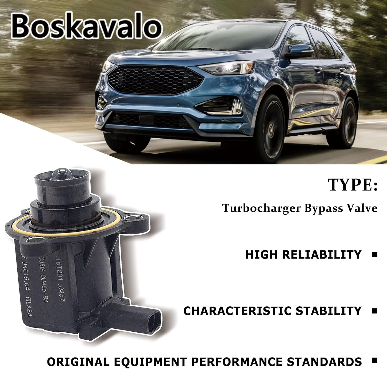 Válvula electromagnética CJ5Z-9U465-A CJ5G-9U465-BA para Ford Fusion Escape Edge ExplorerLincoln MKC MKX MKZ Turbocompresor Intercooler-válvula de