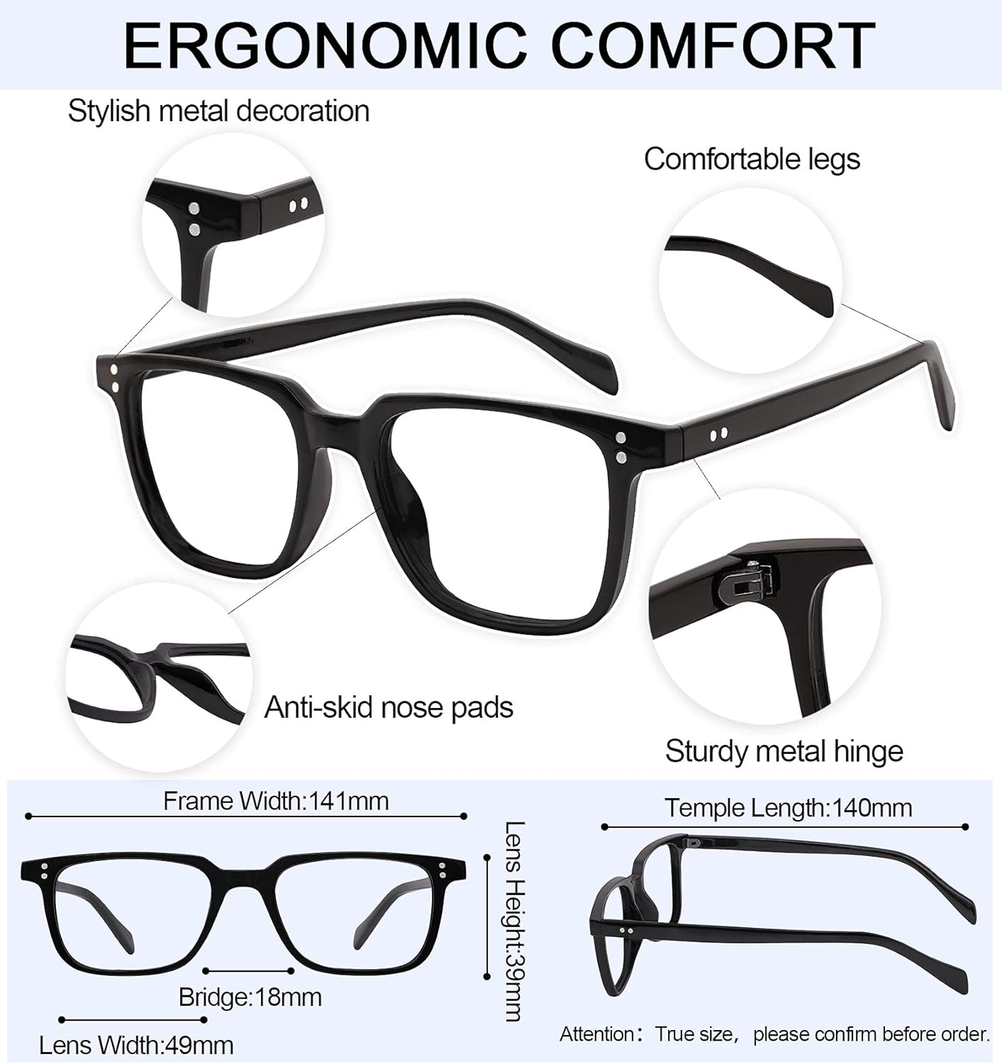 MARE AZZURO Lentes de lectura con bloqueo de luz azul para mujeres, lectores de computadora 0 1.0 1.25 1.5 1.75 2.0 2.25 2.5 2.75 3.0 3.5 4.0 5.0