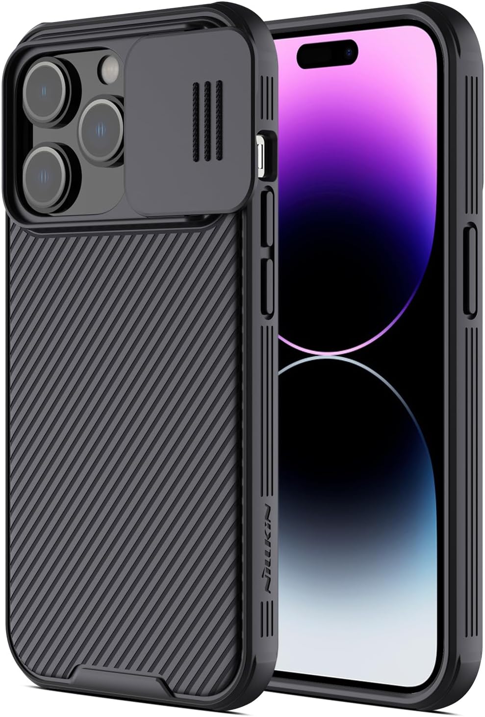 Nillkin CamShield Pro diseñada para iPhone 14 Pro con funda para cámara, funda con protección deslizante para cámara, delgada, a prueba de golpes,