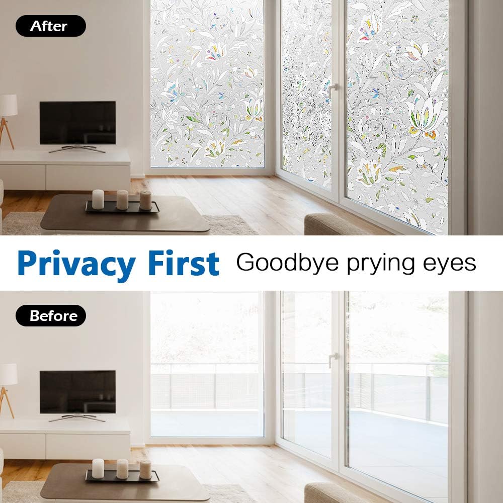 Película de privacidad para ventana, cubierta de vidrio extraíble esmerilado para baño, adhesivo opaco por estática y control de calor, adhesivo