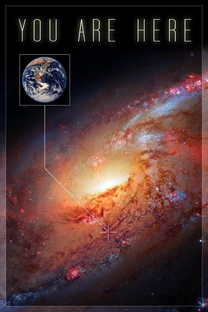 You are Here Galaxy Funny Solar System Space Science Kids Map Classroom Chart Earth Pictures Outer Planets Hubble Astronomía NASA Universo Educativo
