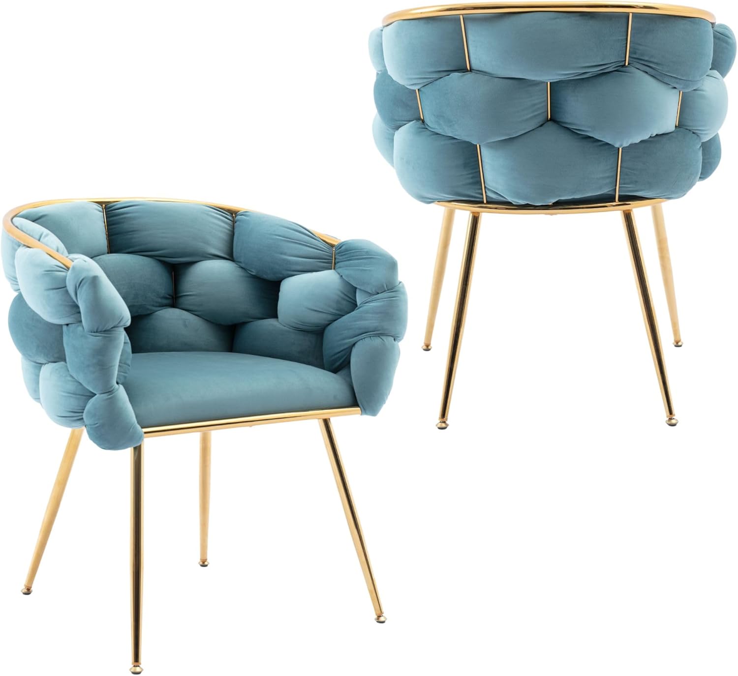 Ufurpie Sillas de comedor de terciopelo, sillas decorativas modernas con patas de metal dorado para comedor, cocina, tocador, sala de estar, juego
